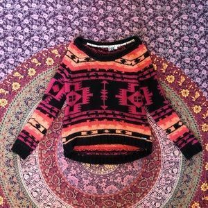 Pink and black pullover sweater